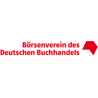 in roten Buchstaben &quot;Börsenverein des Deutschen Buchhandels&quot; und das entsprechende Logo