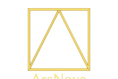 ArsNova Logo als gelbes Dreieck auf weißem Hintergrund