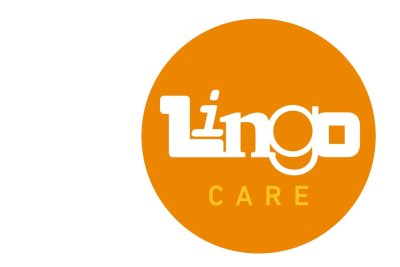 Logoschriftzug in orangenem Kreis