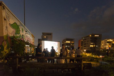 Filmvorführung im „Hafenkino“ Offenbach.