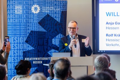 Begrüßung durch Rolf Krämer, Referatsleiter Start-ups und Kreativwirtschaft im HMWVW